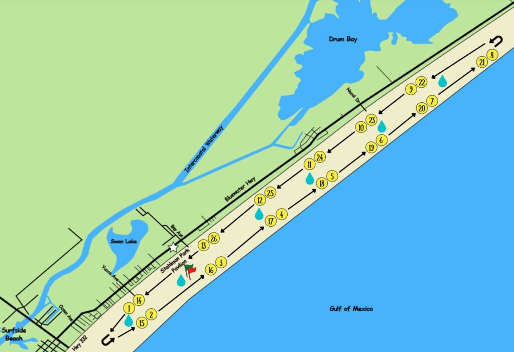 Surfside Beach Marathon in Surfside Beach Texas - map of the course